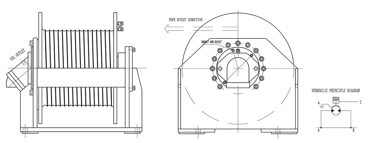 140KN Shipyard Cable Pulling Winch, Winch Hydraulic System for Lifting