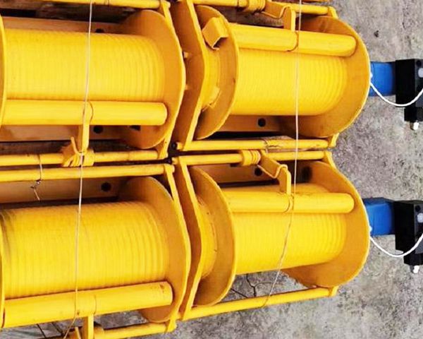 LBS 10000 Lb Hydraulic Crane Winch Yellow Color with Grooved Drum